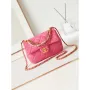 Chanel AS4384 Mini Flap Bag Pearly Lambskin Imitation Pearls & Gold Tone Metal Hot Pink