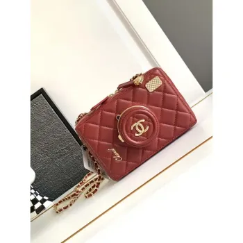 Chanel AS4817 Camera Case Red Lambskin Bag