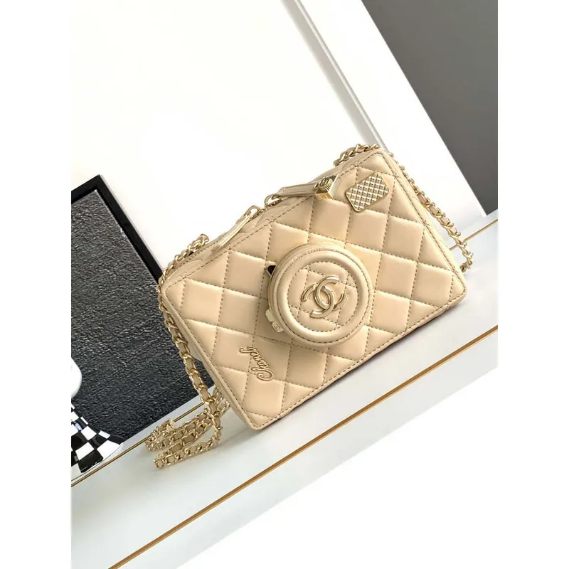 Chanel AS4817 Camera Case Apricot Lambskin Bag