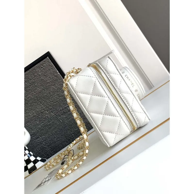 Chanel AS4817 Camera Case White Lambskin Bag