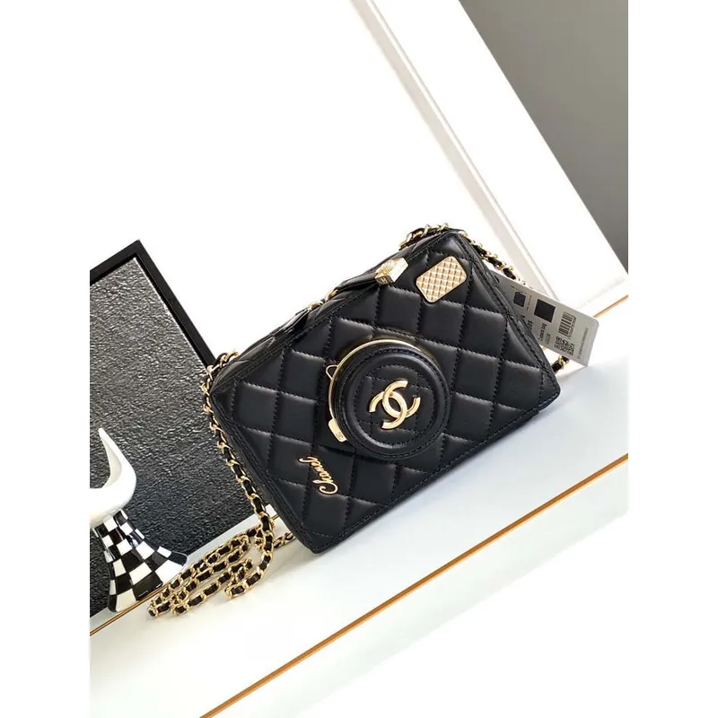 Chanel AS4817 Camera Case Black Lambskin Bag