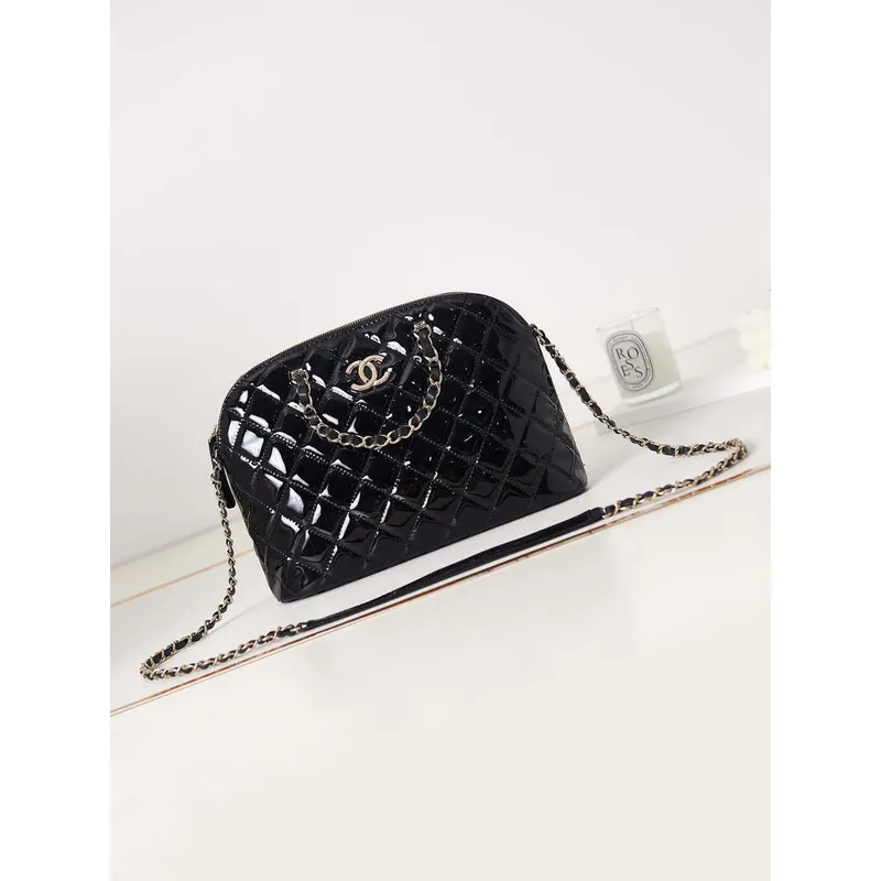 Chanel AS3969 Shell bag Patent Calfskin Black