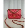 Chanel AS4385 Mini Flap Bag Pearly Lambskin Imitation Pearls & Gold Tone Metal Red