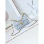 Chanel AS4384 Mini Flap Bag Pearly Lambskin Imitation Pearls & Gold Tone Metal Blue