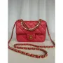 Chanel AS4384 Mini Flap Bag Pearly Lambskin Imitation Pearls & Gold Tone Metal Red