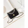 Chanel AS4384 Mini Flap Bag Pearly Lambskin  Imitation Pearls & Gold Tone Metal Black