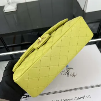 Chanel A01117 Flap Handbag Classic Bag Lemon Yellow Lambskin