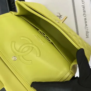 Chanel A01117 Flap Handbag Classic Bag Lemon Yellow Lambskin