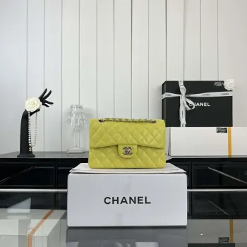 Chanel A01117 Flap Handbag Classic Bag Lemon Yellow Lambskin