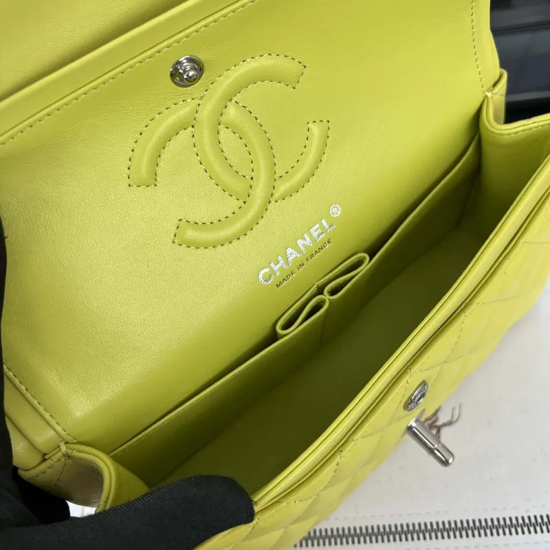Chanel A01117 Flap Handbag Classic Bag Lemon Yellow Lambskin