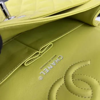 Chanel A01117 Flap Handbag Classic Bag Lemon Yellow Lambskin