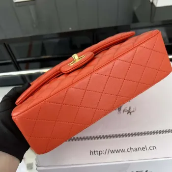 Chanel A01117 Flap Handbag Classic Bag Orange Lambskin