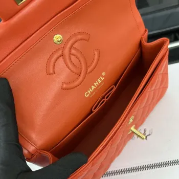 Chanel A01117 Flap Handbag Classic Bag Orange Lambskin