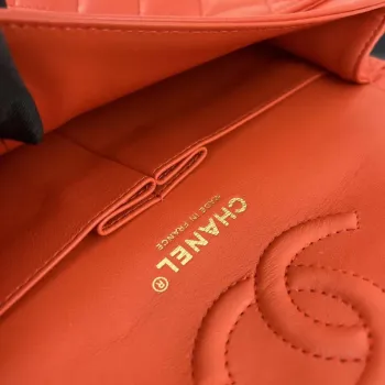 Chanel A01117 Flap Handbag Classic Bag Orange Lambskin