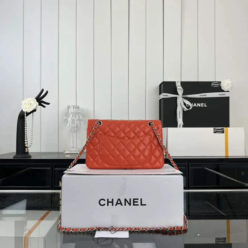 Chanel A01117 Flap Handbag Classic Bag Orange Lambskin