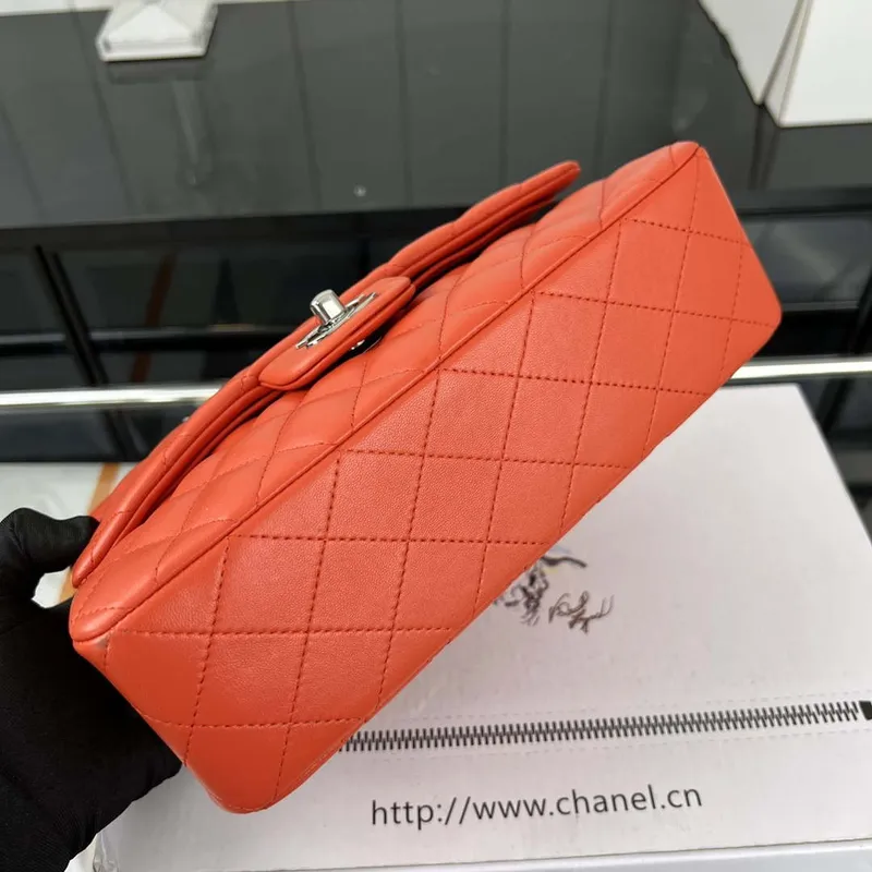 Chanel A01117 Flap Handbag Classic Bag Orange Lambskin