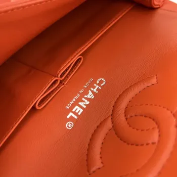 Chanel A01117 Flap Handbag Classic Bag Orange Lambskin