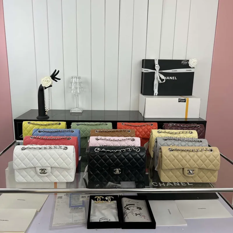 Chanel A01117 Flap Handbag Classic Bag Orange Lambskin