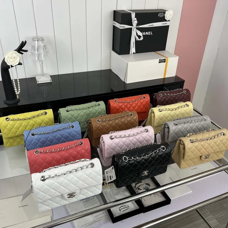 Chanel A01117 Flap Handbag Classic Bag Orange Lambskin