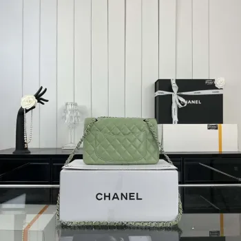Chanel A01117 Flap Handbag Classic Bag Green Lambskin