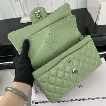 Chanel A01117 Flap Handbag Classic Bag Green Lambskin