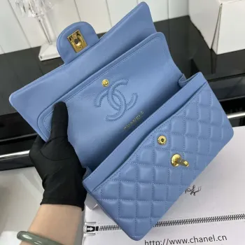Chanel A01117 Flap Handbag Classic Bag Blue Lambskin