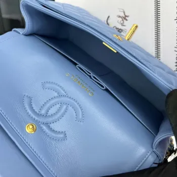 Chanel A01117 Flap Handbag Classic Bag Blue Lambskin