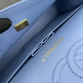 Chanel A01117 Flap Handbag Classic Bag Blue Lambskin