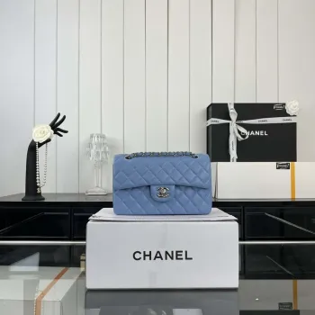 Chanel A01117 Flap Handbag Classic Bag Blue Lambskin