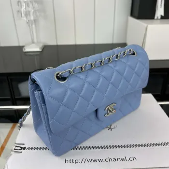 Chanel A01117 Flap Handbag Classic Bag Blue Lambskin