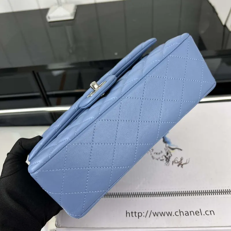 Chanel A01117 Flap Handbag Classic Bag Blue Lambskin
