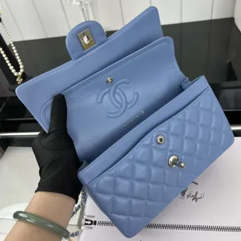 Chanel A01117 Flap Handbag Classic Bag Blue Lambskin