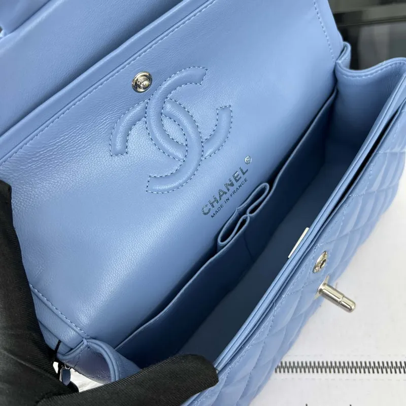 Chanel A01117 Flap Handbag Classic Bag Blue Lambskin