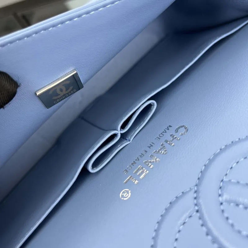 Chanel A01117 Flap Handbag Classic Bag Blue Lambskin