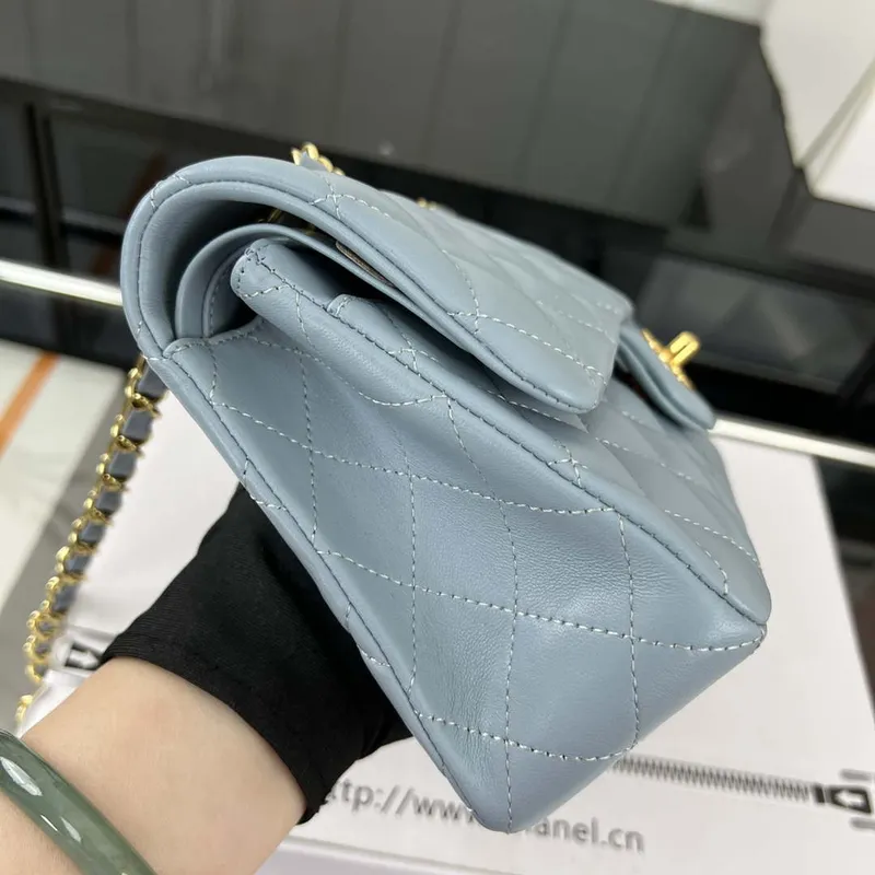 Chanel A01117 Flap Handbag Classic Bag Ligth Blue Lambskin