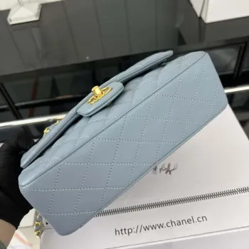 Chanel A01117 Flap Handbag Classic Bag Ligth Blue Lambskin