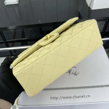 Chanel A01117 Flap Handbag Classic Bag Light Yellow Lambskin