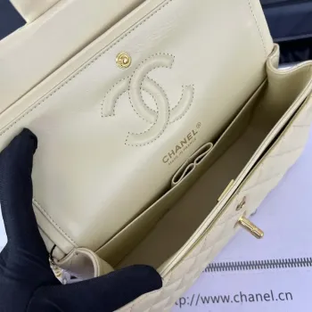 Chanel A01117 Flap Handbag Classic Bag Light Yellow Lambskin