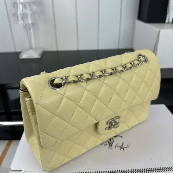 Chanel A01117 Flap Handbag Classic Bag Light Yellow Lambskin
