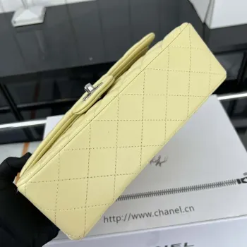 Chanel A01117 Flap Handbag Classic Bag Light Yellow Lambskin