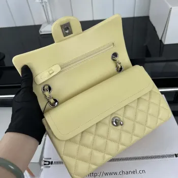 Chanel A01117 Flap Handbag Classic Bag Light Yellow Lambskin
