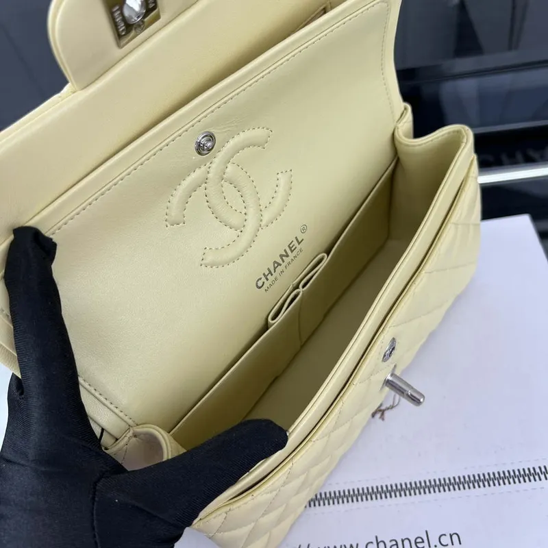 Chanel A01117 Flap Handbag Classic Bag Light Yellow Lambskin