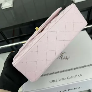 Chanel A01117 Flap Handbag Classic Bag Light Pink Lambskin