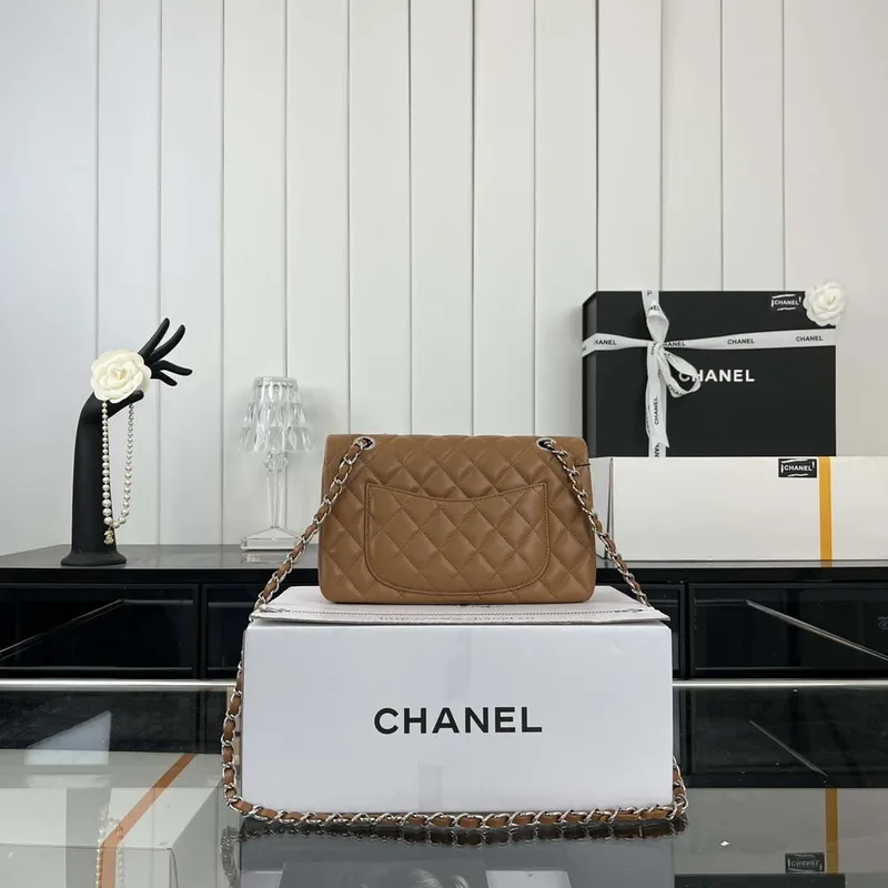 Chanel A01117 Flap Handbag Classic Bag Brown Lambskin