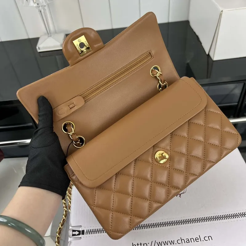 Chanel A01117 Flap Handbag Classic Bag Brown Lambskin