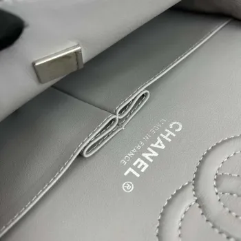 Chanel A01117 Flap Handbag Classic Bag Gray Lambskin