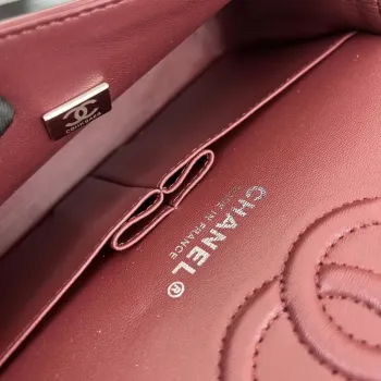 Chanel A01117 Flap Handbag Classic Bag Wine Red Lambskin