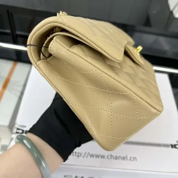 Chanel A01117 Flap Handbag Classic Bag Apricot Lambskin