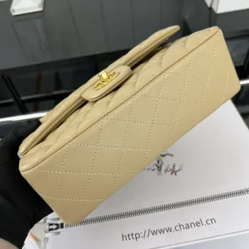Chanel A01117 Flap Handbag Classic Bag Apricot Lambskin