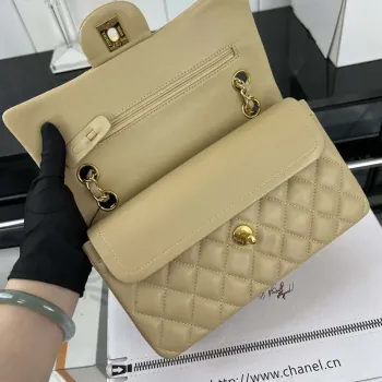 Chanel A01117 Flap Handbag Classic Bag Apricot Lambskin